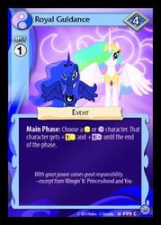 Size: 869x1213 | Tagged: safe, enterplay, princess celestia, princess luna, alicorn, pony, g4, my little pony collectible card game, premiere, ccg, female, jewelry, mare, peytral, regalia, royal sisters, siblings, sisters, tiara, wings