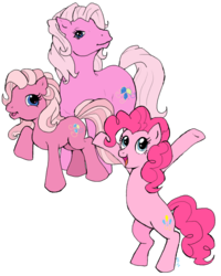Size: 800x1000 | Tagged: safe, artist:fangasmic, pinkie pie, pinkie pie (g3), earth pony, pony, g3, g3.5, g4, female, generation leap, mare, simple background, solo, transparent background