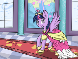 Size: 1600x1200 | Tagged: safe, artist:lugiadriel14, twilight sparkle, alicorn, pony, g4, clothes, dress, female, mare, solo, twilight sparkle (alicorn)