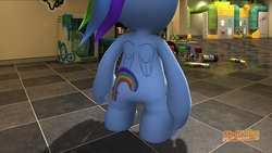 Size: 1024x576 | Tagged: safe, rainbow dash, g4, 3d, butt, female, modnation racers, plot, solo