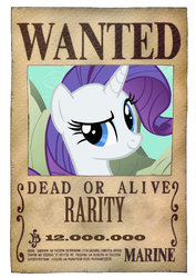 Size: 600x849 | Tagged: safe, artist:lightdegel, rarity, g4, crossover, female, nami, one piece, solo, wanted, wanted poster