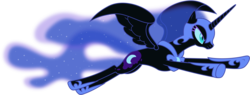 Size: 8940x3400 | Tagged: safe, artist:90sigma, nightmare moon, g4, princess twilight sparkle (episode), absurd resolution, female, flying, simple background, solo, transparent background, vector