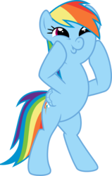 Size: 831x1308 | Tagged: safe, artist:jeatz-axl, rainbow dash, pegasus, pony, daring don't, g4, bipedal, cute, dashface, female, mare, rainbow dash is best facemaker, simple background, solo, standing, svg, transparent background, vector