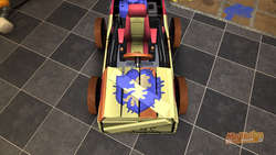 Size: 1024x576 | Tagged: safe, apple bloom, g4, 3d, crusader's cruiser, kart, modnation racers, no pony