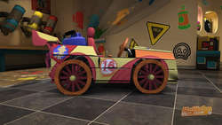 Size: 1024x576 | Tagged: safe, apple bloom, g4, 3d, crusader's cruiser, kart, modnation racers, no pony