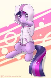 Size: 723x1106 | Tagged: safe, artist:pezzhippo, twilight sparkle, g4, clothes, female, hoodie, solo