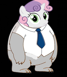 Size: 520x600 | Tagged: safe, sweetie belle, bear, g4, black background, simple background, solo