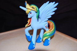 Size: 1024x681 | Tagged: safe, rainbow dash, alicorn, pony, g4, female, irl, photo, race swap, rainbowcorn, toy