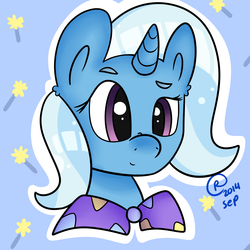 Size: 2000x2000 | Tagged: safe, artist:bunxl, trixie, pony, unicorn, g4, female, high res, mare, simple background, smiling, solo