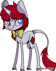 Size: 500x636 | Tagged: safe, artist:magical-horse, oc, oc only, oc:violet spinell, bow, simple background, solo, transparent background