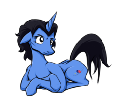 Size: 400x350 | Tagged: safe, artist:wigmania, oc, oc only, oc:charm, pony, unicorn, fallout equestria, fallout equestria: gardener, floppy ears, horn, looking up, lying down, simple background, solo, transparent background, unicorn oc