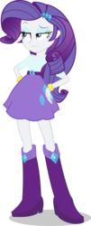 Size: 828x2043 | Tagged: safe, artist:randincy, rarity, equestria girls, g4, my little pony equestria girls: rainbow rocks, belt, boots, clothes, female, hand on hip, high heel boots, purple skirt, shirt, shoes, simple background, skirt, solo, transparent background, unamused, vector