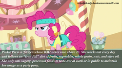 Size: 1280x720 | Tagged: safe, screencap, pinkie pie, g4, /fit/, headcanon, meta, redpilled-mlp-headcanons, text, workout outfit