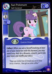 Size: 836x1185 | Tagged: safe, suri polomare, g4, card, ccg, enterplay, fake, female, mlp trading card game