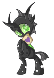 Size: 3500x5071 | Tagged: safe, artist:starlightlore, oc, oc only, oc:omni, changeling, changeling oc, cute, fangs, green changeling, heart eyes, simple background, solo, transparent background, vector
