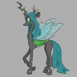 Size: 2048x2048 | Tagged: safe, artist:briarspark, queen chrysalis, changeling, changeling queen, g4, crown, female, high res, jewelry, regalia, solo