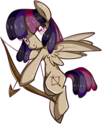 Size: 455x555 | Tagged: dead source, safe, artist:suzuii, oc, oc only, pegasus, pony, arrow, bow (weapon), bow and arrow, simple background, solo, transparent background