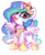 Size: 642x780 | Tagged: safe, artist:pepooni, princess celestia, alicorn, pony, g4, :p, chibi, cute, cutelestia, female, looking at you, mare, simple background, solo, tongue out, transparent background