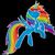 Size: 665x670 | Tagged: safe, artist:escapadistfiction, part of a set, rainbow dash, alicorn, pony, g4, alicornified, chalk, race swap, rainbowcorn