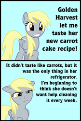 Size: 600x892 | Tagged: safe, derpy hooves, pegasus, pony, g4, disappointed derpy meme, exploitable meme, female, i emptied your fridge, mare, meme