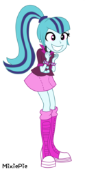 Size: 3000x6032 | Tagged: safe, artist:mixiepie, sonata dusk, equestria girls, g4, rainbow rocks, clothes, cute, female, gem, happy, multicolored hair, palindrome get, ponytail, shoes, simple background, siren gem, skirt, smiling, sneakers, solo, sonatabetes, spiked wristband, transparent background, vector, wristband