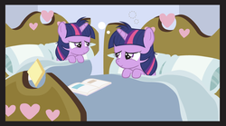 Size: 1050x584 | Tagged: safe, edit, twilight sparkle, g4, bed, filly, meme, self ponidox
