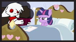 Size: 1050x584 | Tagged: safe, twilight sparkle, g4, bed, book, filly, filly twilight sparkle, meme