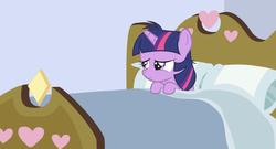 Size: 991x536 | Tagged: safe, twilight sparkle, g4, bed, female, filly, filly twilight sparkle, meme, solo