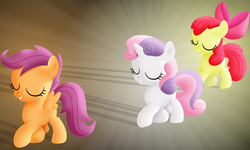 Size: 2000x1200 | Tagged: safe, artist:silberhase, apple bloom, scootaloo, sweetie belle, g4, cutie mark crusaders