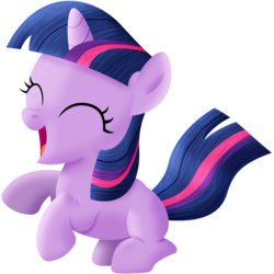 Size: 2100x2100 | Tagged: safe, artist:silberhase, twilight sparkle, g4, cute, eyes closed, female, filly, filly twilight sparkle, happy, high res, open mouth, rearing, simple background, smiling, solo, transparent background, twiabetes, vector