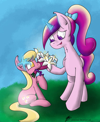 Size: 1050x1280 | Tagged: safe, artist:jorobro, lily, lily valley, princess cadance, g4, duo