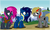 Size: 1024x614 | Tagged: safe, artist:noah-x3, oc, oc only, oc:neon flare, oc:noah, oc:serene, earth pony, pegasus, pony, unicorn, female, group, male, mare, norene, show accurate, stallion