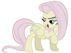 Size: 900x670 | Tagged: safe, artist:iraincloud, fluttershy, g4, discorded, female, flutterbitch, simple background, solo, transparent background, vector