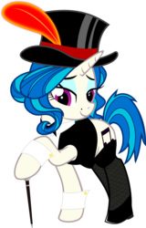 Size: 1012x1584 | Tagged: safe, artist:up1ter, dj pon-3, vinyl scratch, g4, alternate hairstyle, classy, eyeshadow, female, fishnet stockings, solo, vinyl class