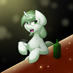 Size: 2400x2400 | Tagged: safe, artist:thebatfang, oc, oc only, oc:olive martini, alcohol, high res, martini, solo