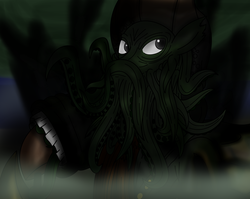 Size: 1406x1121 | Tagged: safe, artist:mytatsur, pony, beard, davy jones, disturbing, pirate, pirates of the caribbean, ponified, solo, tentacles