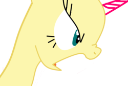 Size: 1145x768 | Tagged: safe, fluttershy, pony, g4, base, bust, horn, nose wrinkle, open mouth, portrait, side view, simple background