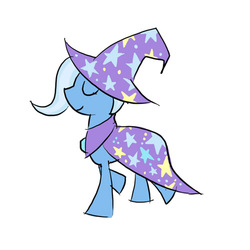 Size: 500x500 | Tagged: safe, artist:rvceric, trixie, pony, unicorn, g4, female, mare, simple background, smiling, solo, trotting, white background