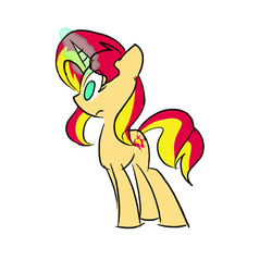 Size: 500x500 | Tagged: safe, artist:rvceric, sunset shimmer, pony, unicorn, g4, female, magic, simple background, solo, white background