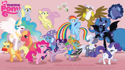 Size: 1200x679 | Tagged: safe, artist:williamshade, applejack, big macintosh, derpy hooves, fluttershy, gilda, hoity toity, nightmare moon, pinkie pie, princess celestia, princess luna, rainbow dash, rarity, snails, snips, spike, trixie, twilight sparkle, alicorn, dragon, earth pony, griffon, parasprite, pegasus, pony, unicorn, g4, season 1, anonymous, apple, are you a wizard, awesome face, dat ass, do not want, double rainbow, feels good man, forever alone, fsjal, gentlemen, glasses, guy fawkes mask, haters gonna hate, herp derp, hipster, keyboard, keyboard cat, mane seven, mane six, meme, musical instrument, puking rainbows, rage face, son i am disappoint, that pony sure does love apples, trollface, vomit, y u no