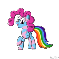 Size: 650x650 | Tagged: safe, artist:fakskis, pinkie pie, rainbow dash, g4, female, fusion, simple background, solo, transparent background