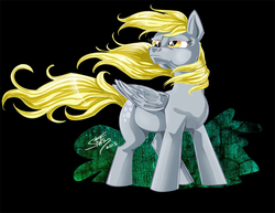 Size: 900x695 | Tagged: safe, artist:shottsy85, derpy hooves, pegasus, pony, g4, epic derpy, female, mare, solo, windswept mane