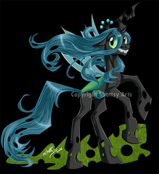 Size: 733x800 | Tagged: safe, artist:shottsy85, queen chrysalis, changeling, changeling queen, g4, crown, female, jewelry, regalia, solo