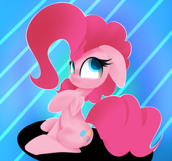 Size: 1280x1195 | Tagged: safe, artist:madacon, pinkie pie, earth pony, pony, g4, female, mare, simple background, sitting, solo