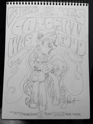 Size: 768x1024 | Tagged: safe, artist:andy price, princess luna, g4, andy you magnificent bastard, clothes, female, hippie, solo, t-shirt, the who, traditional art, traditional royal canterlot voice