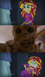 Size: 596x1024 | Tagged: safe, sunset shimmer, equestria girls, g4, my little pony equestria girls: rainbow rocks, doctor who, exploitable meme, meme, mummy on the orient express, sunset screamer, the foretold