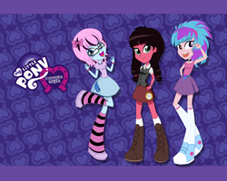 Size: 3000x2404 | Tagged: safe, artist:airin_reika, oc, oc only, oc:macdolia, oc:shiny dawn, oc:wind art, equestria girls, g4, group, high res