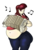 Size: 1250x1750 | Tagged: safe, artist:bigponiesinc, oc, oc only, oc:squeezebox, human, accordion, ass, bbw, belly button, big belly, butt, fat, huge butt, humanized, humanized oc, large butt, muffin top, musical instrument, obese, ponysona, simple background, solo, thunder thighs, transparent background, wide hips