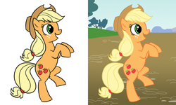 Size: 2000x1200 | Tagged: safe, artist:apple-707, artist:madmax, applejack, g4, colored, female, solo