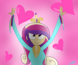 Size: 1024x853 | Tagged: safe, artist:jayivee, princess cadance, human, g4, female, heart, humanized, solo